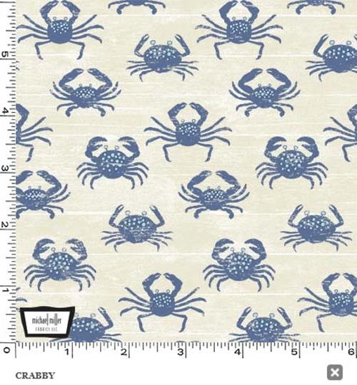 Vitamin Sea Crabby By Michael Miller Fabrics // Quilting Fabric 100% Cotton Crab