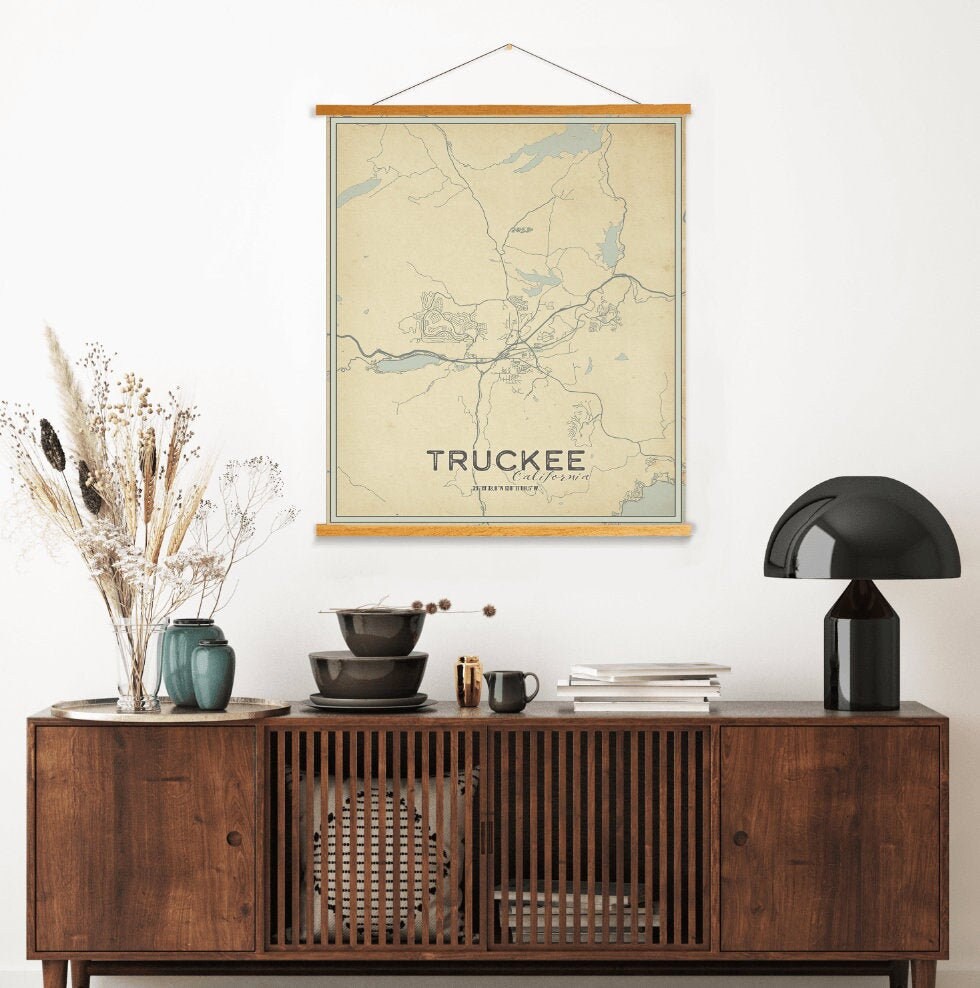 Truckee California Street Map | Hanging Canvas Of Printed Marketplace
