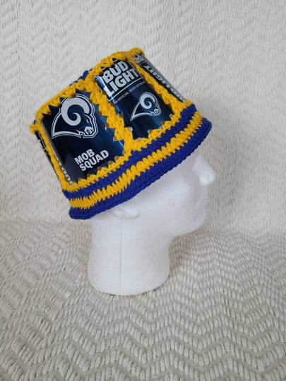 Rams Handmade Crochet Beer Can Hat
