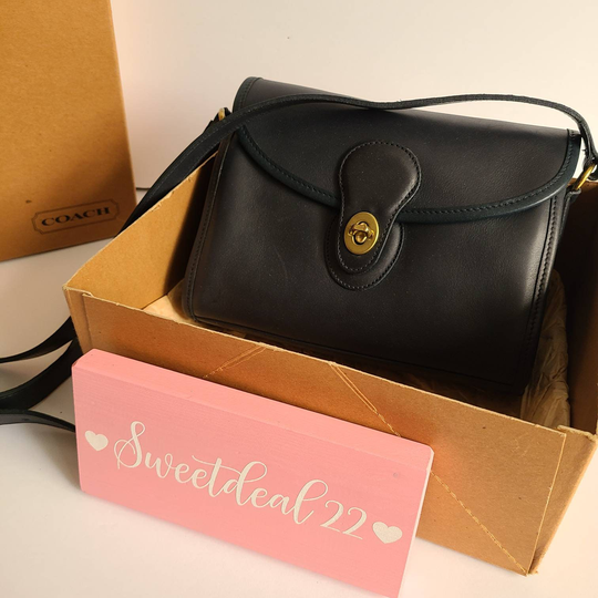 Vintage Coach Original Navy Devon Shoulder Bag W/Original Box