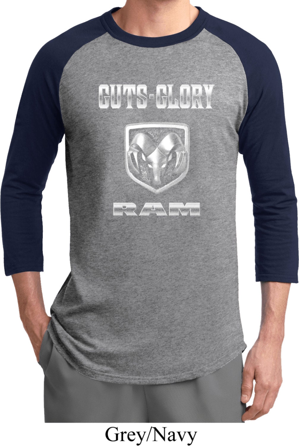 Dodge Guts Glory Ram Logo Adult Unisex Raglan Tee T-Shirt 20414D2-T200