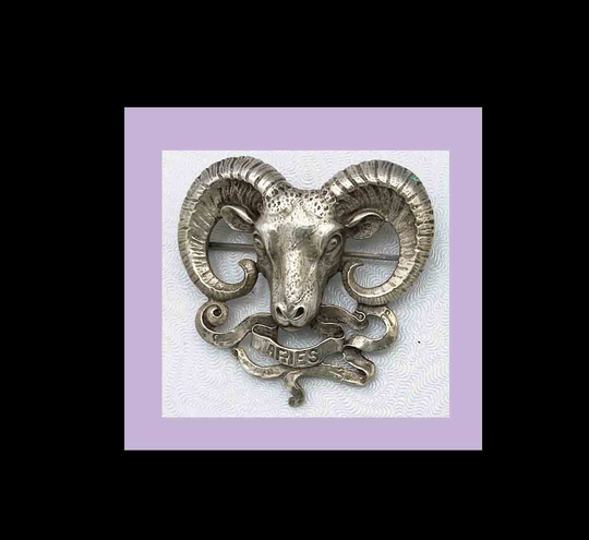 Cini Aries Brooch - Zodiac Series Signed Vintage Sterling Silver