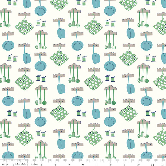 Cook Book Dinner Cottage C11759-Cottage By Lori Holt For Riley Blake