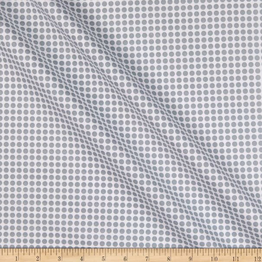 Better Basics Deluxe | Basic - Tonal Dots in White/Gray Grey Polka Cotton Quilt Fabric Blender Benartex Fabrics 7814-08 | W7459