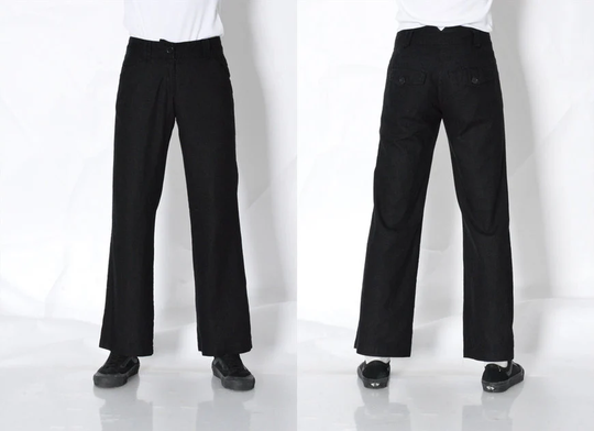 Y2K Black Minimalist Linen Blend Womens Pants Waist Size 29 in S