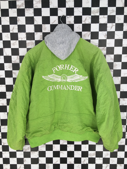Vintage For Her Commander Bomber Jacket Large Japanese Designer Is Issey Sport Style Flight Green Ma-1 Size L