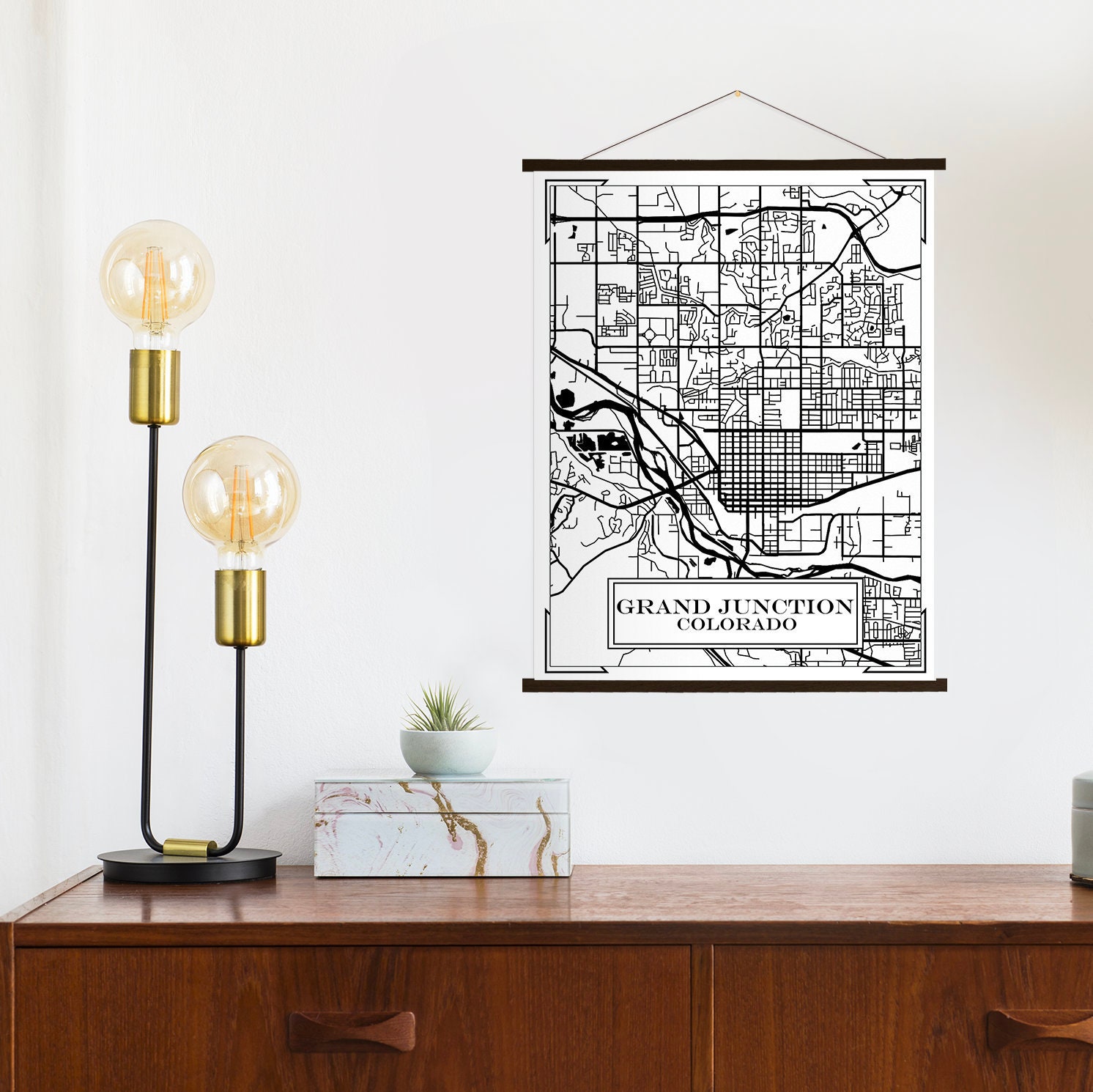 Grand Rapids Michigan Street Map | Hanging Canvas Of Printed Marketplace