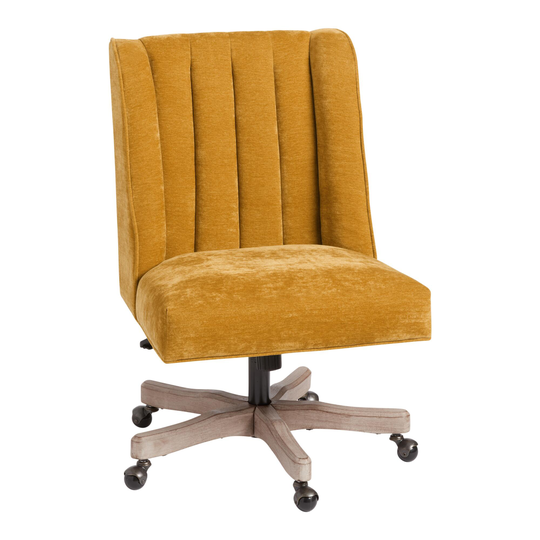 Velvet Channel Back Ava Upholstered Home Office Chair: Pink by World Market