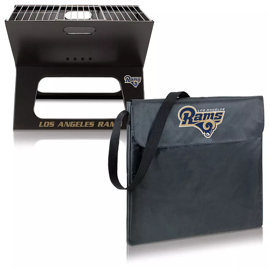 Picnic Time Los Angeles Rams Portable X-Grill, Black