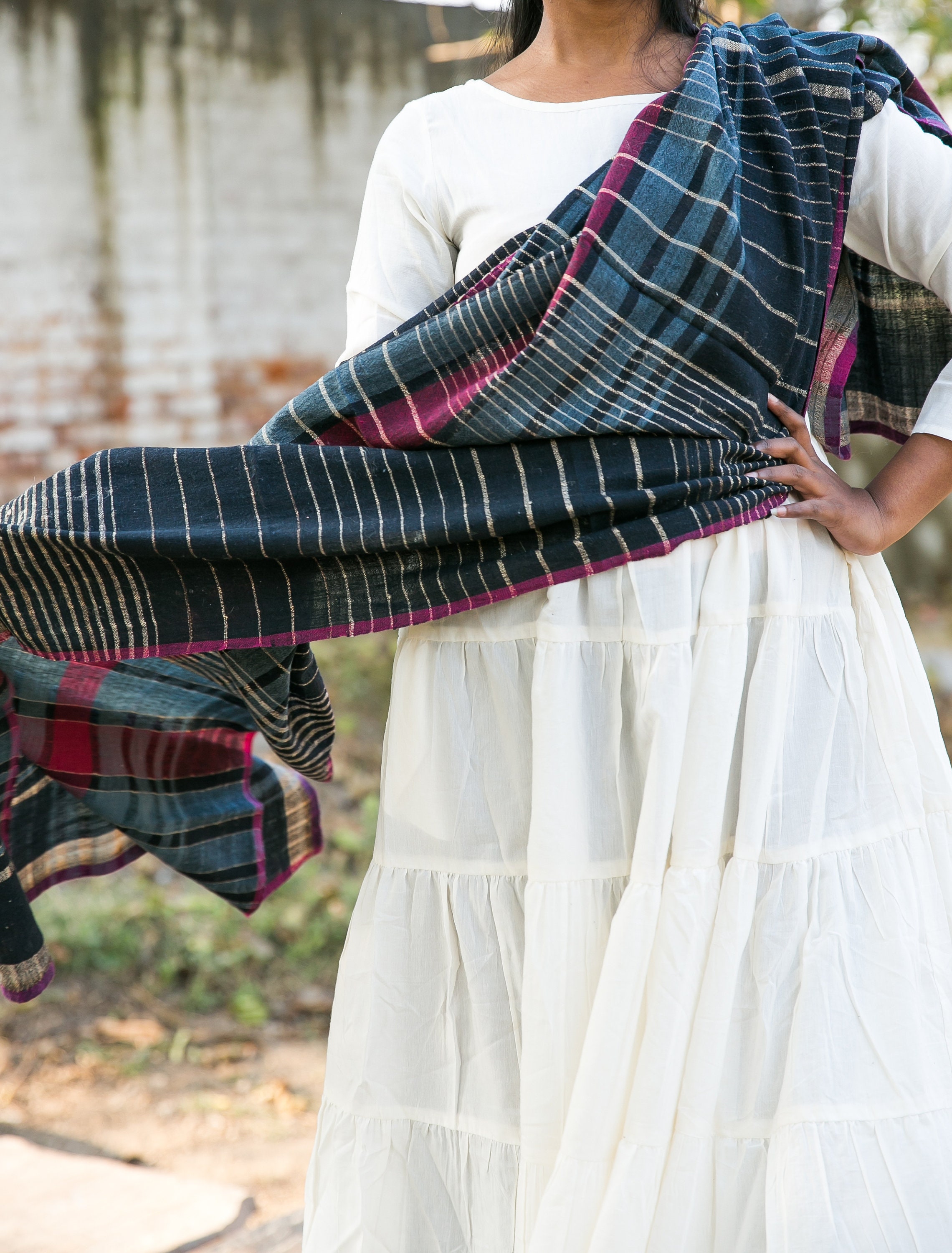 Organic Handwoven Silk & Khadi Cotton Scarf