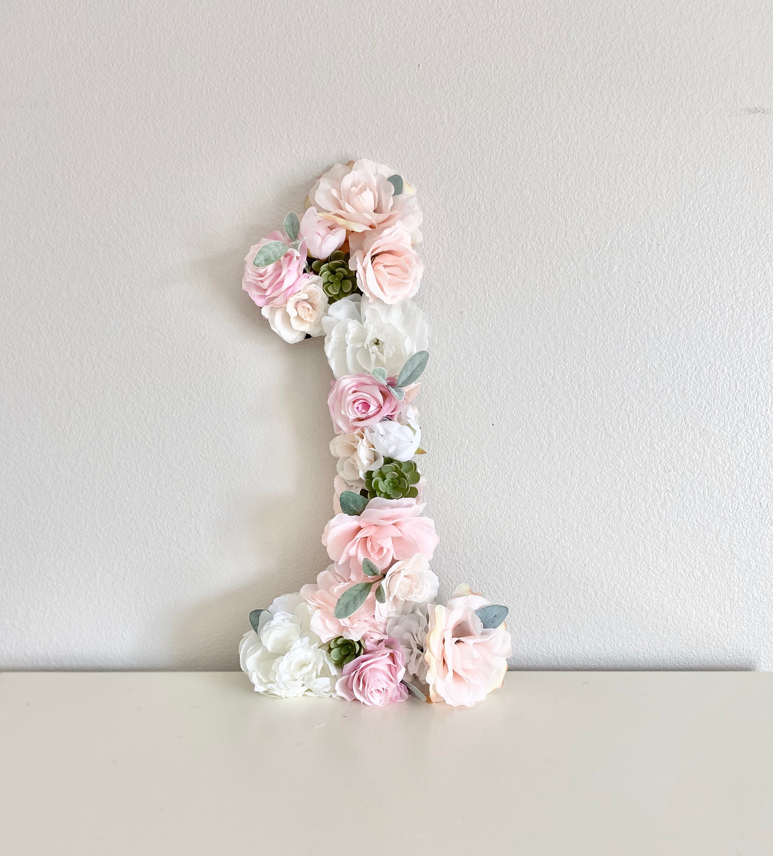 One Birthday Decor Girl 1st Decoration, Floral Number, Princess Pink Table