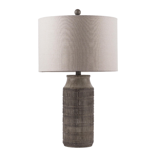 Gray Textured Dash Dot Imelde Table Lamp by World Market