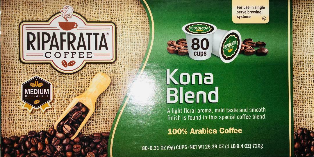 Ripafratta KONA Blend Medium Roast Coffee K-Cups 80ct ~ FAST FREE SHIPPING ! ~