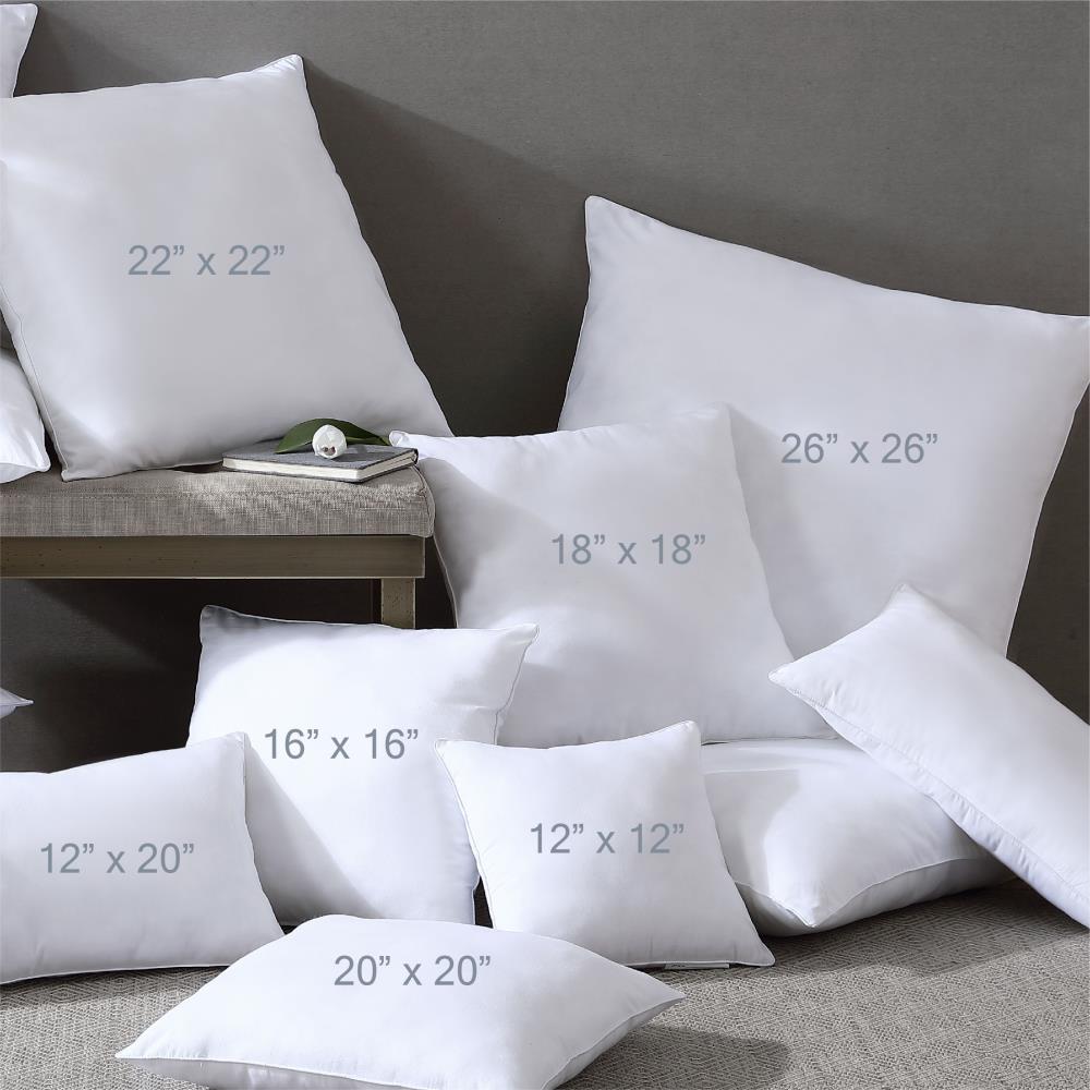 Swift Home Ultra Soft Versatile Cotton Blend Pillow Insert 2-Pack, 18"x18" Square Polyester in White | SHPW2-001-1818