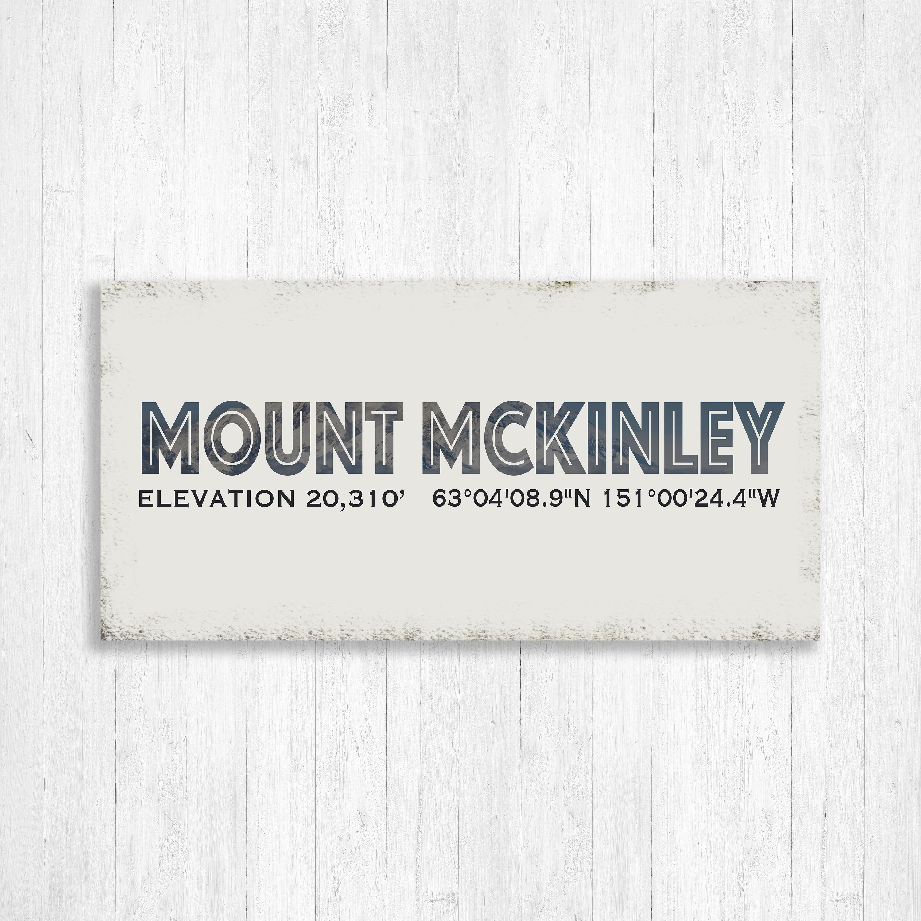 Mount Mckinley Or Denali Canvas, Vintage Mountain Name Style Printed On Wall Decor, Art