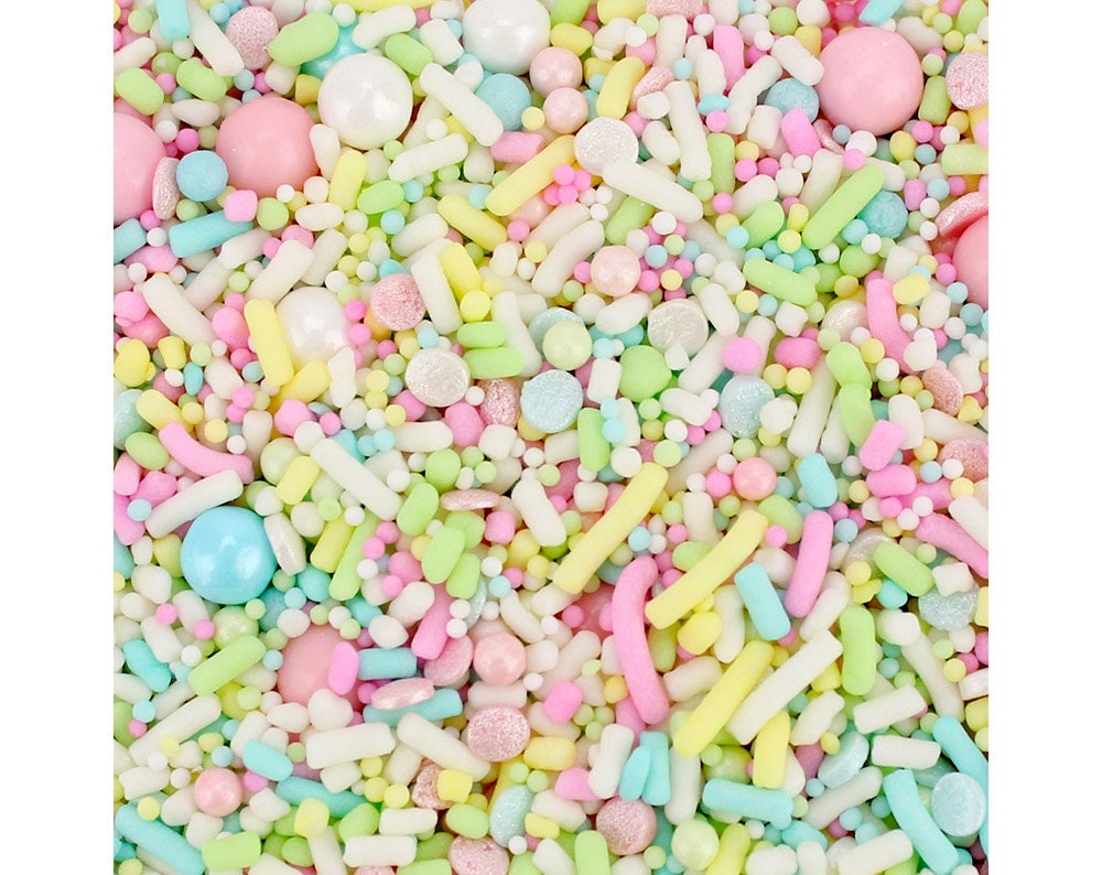 Spring Fever Sprinkle Blend - An Exclusive Blend Of Pastel Green, Pink, Blue, Yellow & White Sprinkles For Decorating Your Sweet Treats
