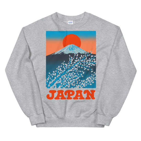 Vintage Japan Mount Fuji Cherry Blossom Sweatshirt