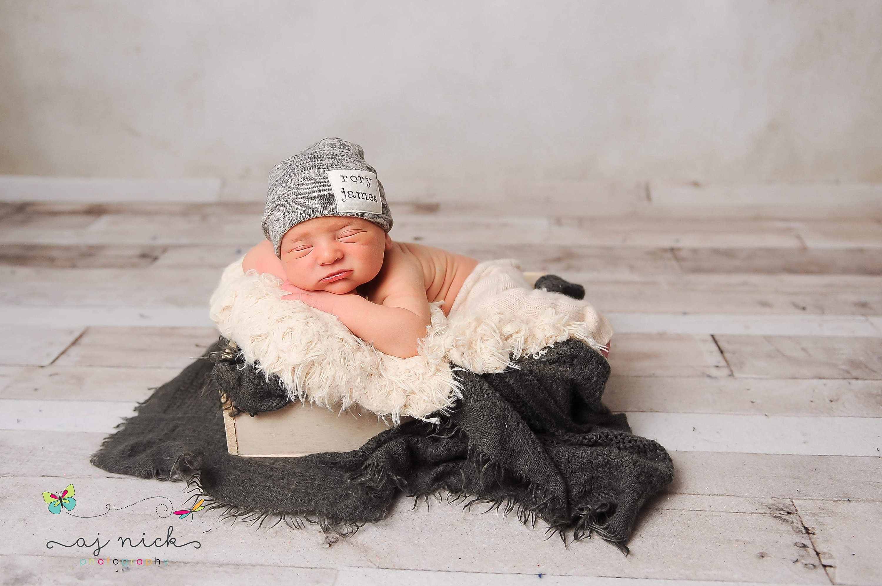 Newborn Slouch Beanie in Blended Latte Sweater Knit