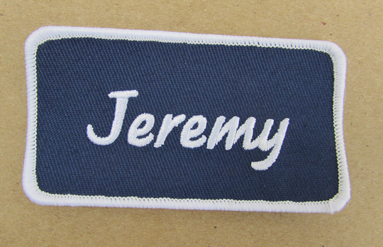 Name Jeremy Patch Sewn Uniform Personal Patch Embroidered