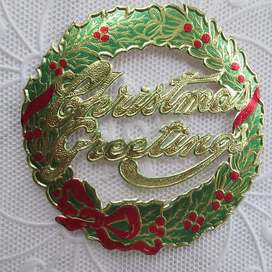 10 Wreaths Vintage Dresden Gold Foil Christmas Wreath Dresdens England Die Cuts