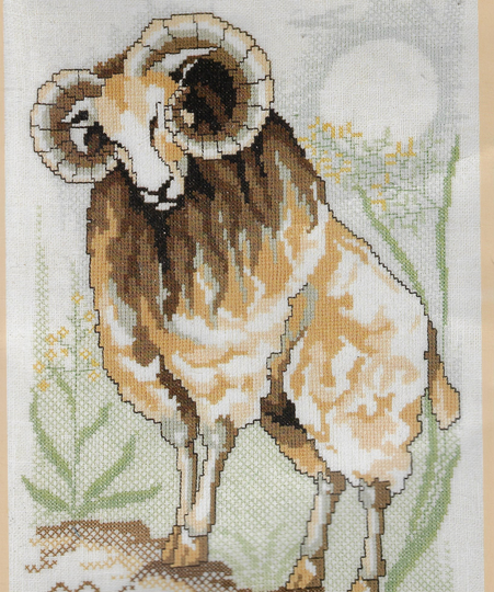 Rare Aries The Ram Maria Van Scharrenburg Counted Cross Stitch Kit 8333 New in Package Gorgeous Gift For Stitchers