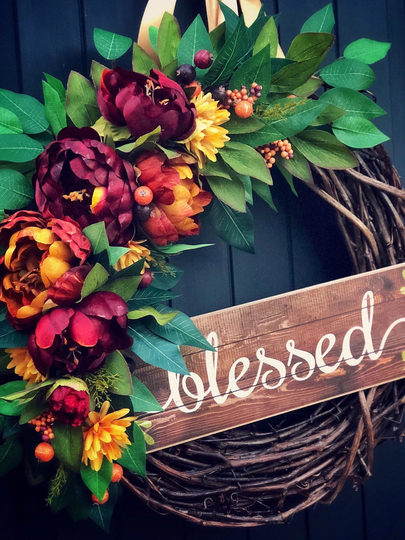 Autumn Wreaths, Wreath, Autumn Wreath For Front Door, Decor, Door