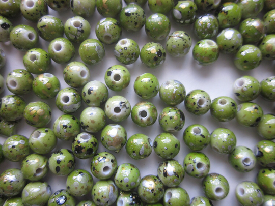 Green Multi Color Acrylic Beads 6mm 20
