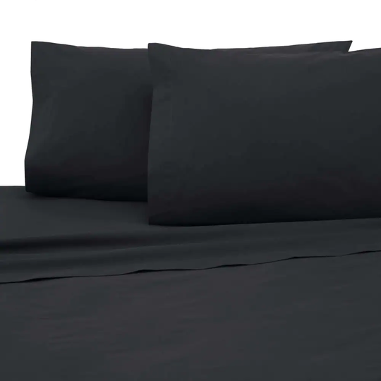 WestPoint Home Martex 225 Thread Count Sheet King 225-Thread Count Cotton Blend Ebony Bed Sheet in Black | 028828991676