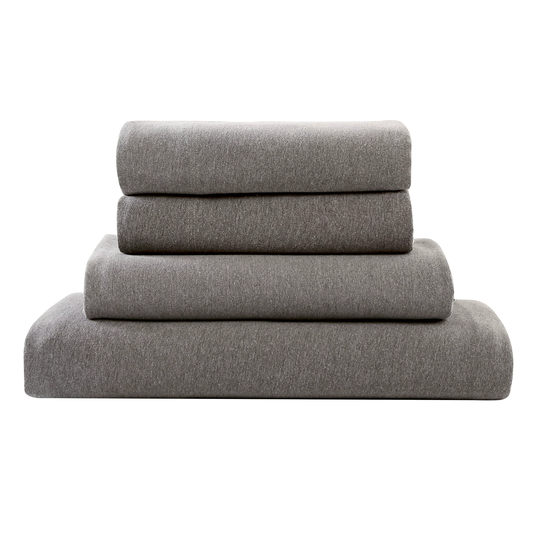 Brielle Home King Cotton Polyester Blend Heather Charcoal Bed-Sheet in Gray | 807000281411