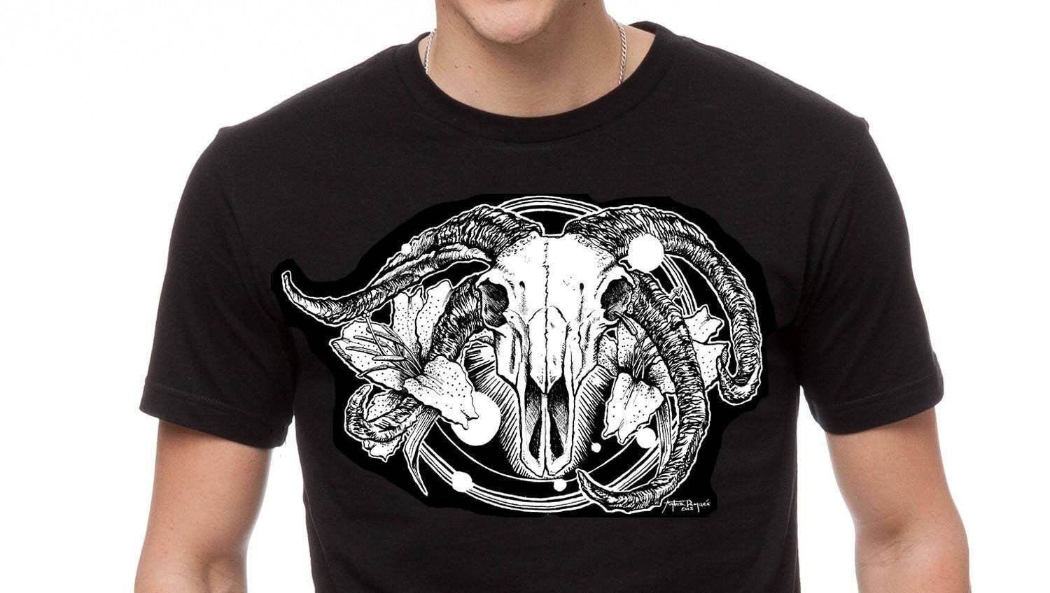 Jacobs Ram T Shirt - By Amber Damare Goat Lover Metal Magic Witch Occult