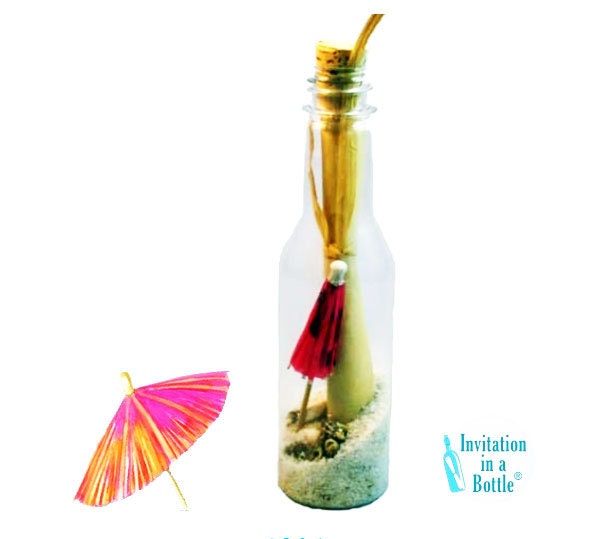 Tropical Resort Do It Yourself Kit, Invitation/Congratulation in A Bottle