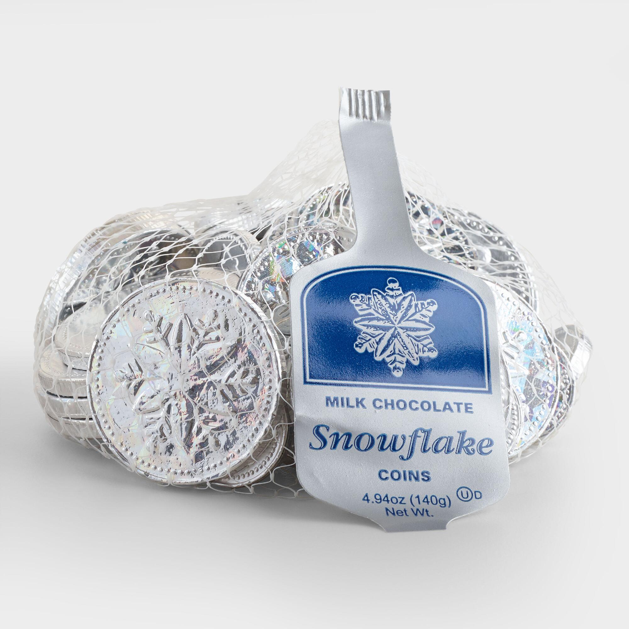 Mesh Bag of Chocolate Snowflake Coins, Set of 10 by World Market