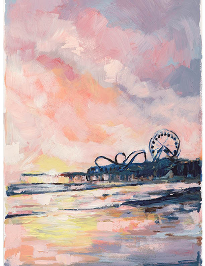 Ocean City, Signed Print Of Original Acrylic Painting, By Kim Hovell