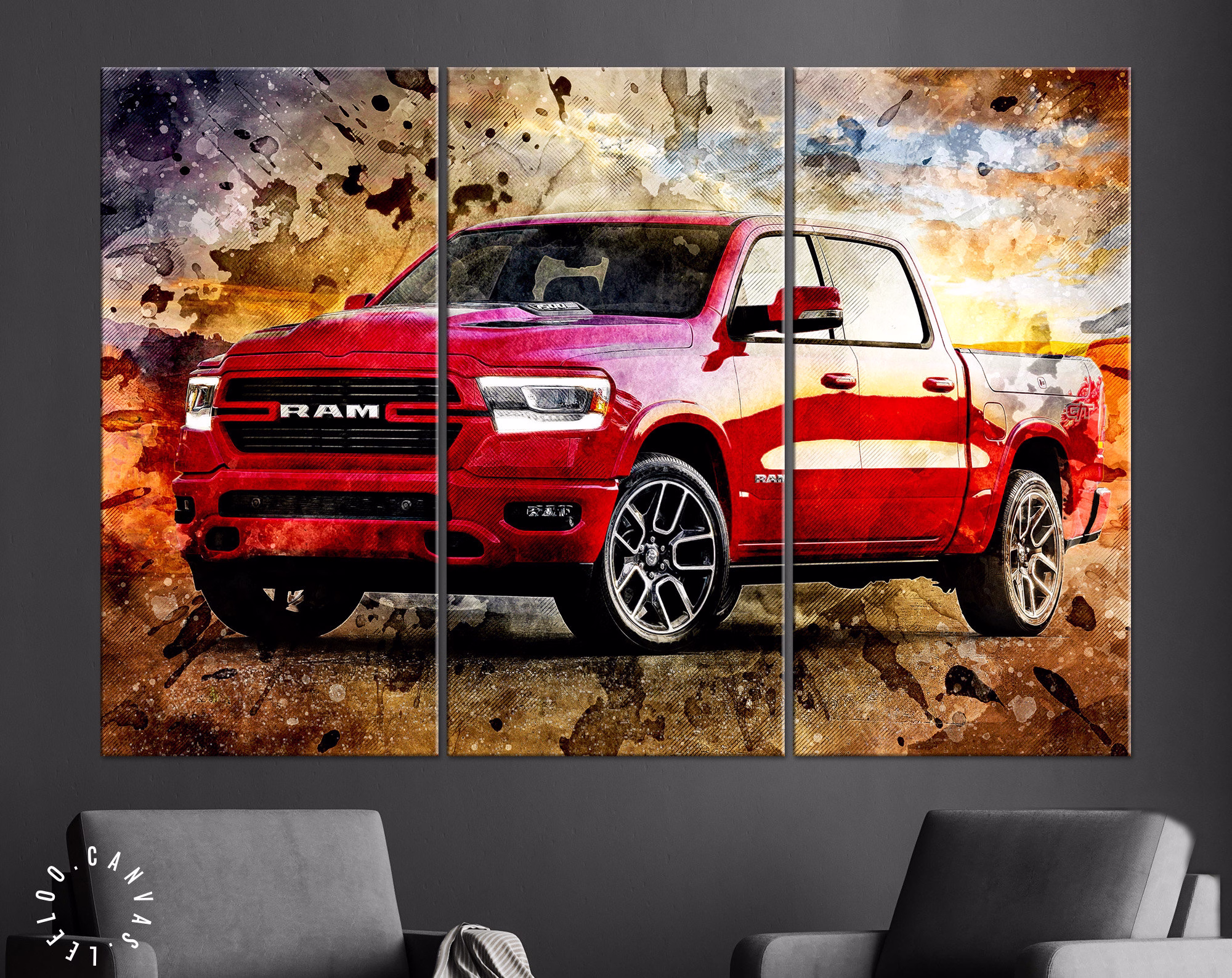 Ram 1500 Canvas Print // 2022 Ram Laramie Car Tuning Wall Art Quality Performance & Styling Parts