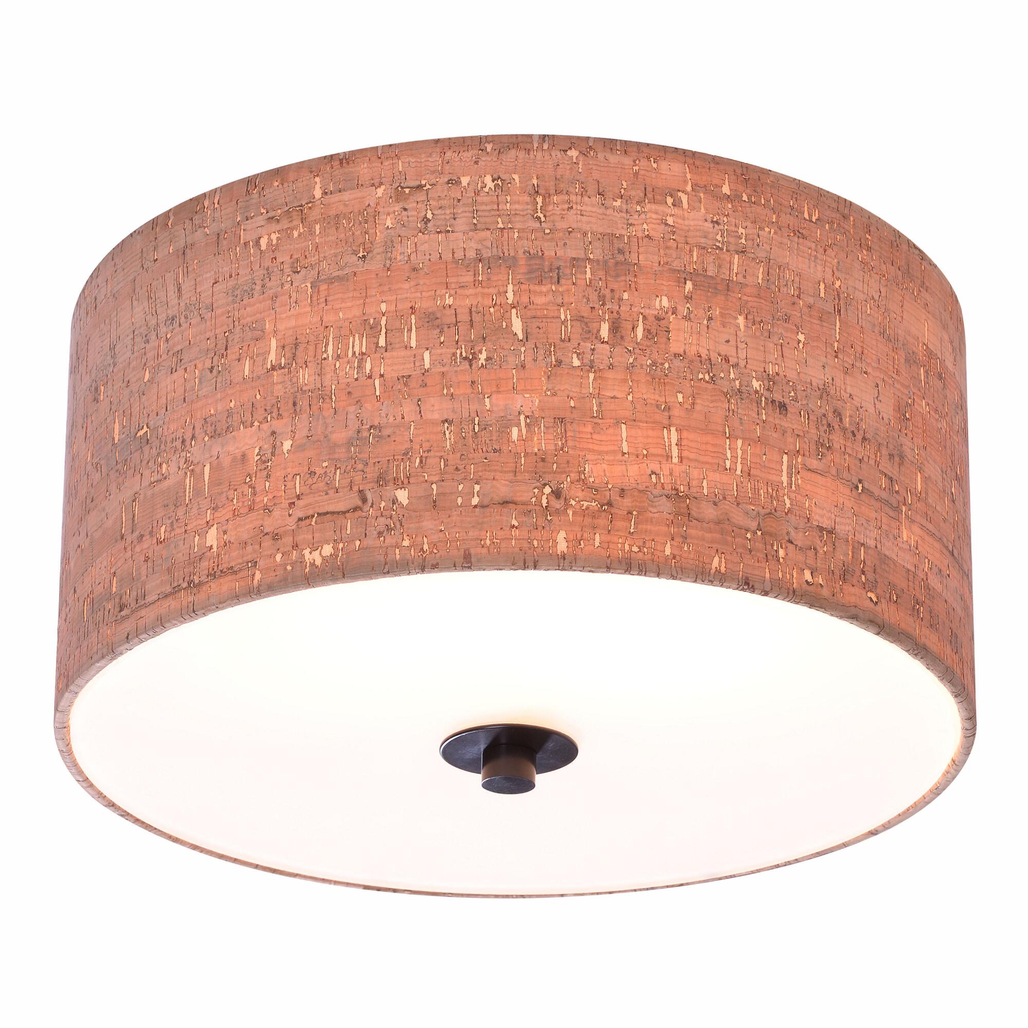 Cork 2 Light Flush Mount Cecil Ceiling Light: Natural by World Market