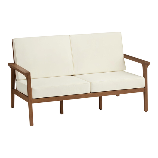 Eucalyptus Taormina 3 Seater Outdoor Patio Bench: Brown - Wood by World Market
