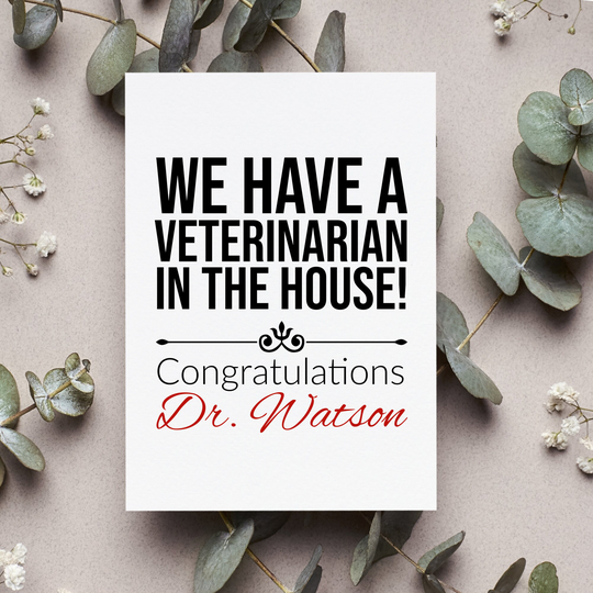Personalized Veterinarian Graduation Card, Graduate Gift For Vet, Congratulations