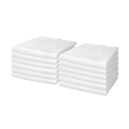 Lulworth Soft White Pillowcases (12 Pack), 200 Thread Count, Color Coded, Size Options, Cotton Poly Blend - STANDARD 42x36
