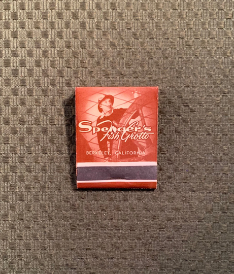 Vintage Matchbook, Spengers Fish Grotto, Seafood, Restaurant, Berkeley, California, Front Strike, with 20 Match Sticks, Free Ship in Usa
