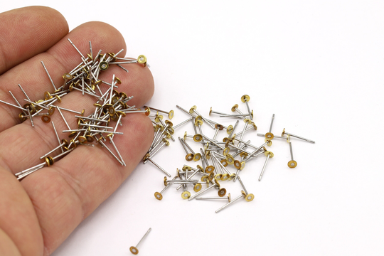 3x11mm Raw Brass Earring Studs, Nails, Flat Anchor Nail, Stud, Pad Earring, Raw599