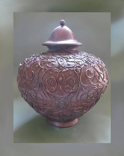 Bronze Tendrils Urn Large Size, Artist Made Urn, Fine Art Lidded Jar, Burial Vessel, For Ashes