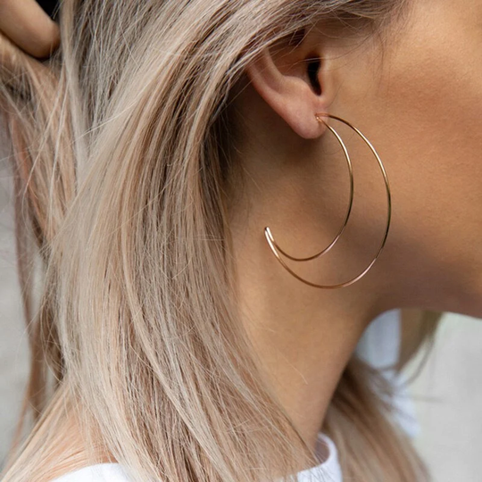 Boho Silver & Gold Moon Earrings Cresent Goddess Minimalist Forest Witch Post