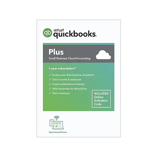 QuickBooks Online Plus 2022 for 1 User, Windows/Mac/Android/iOS, Online Access (5100102)