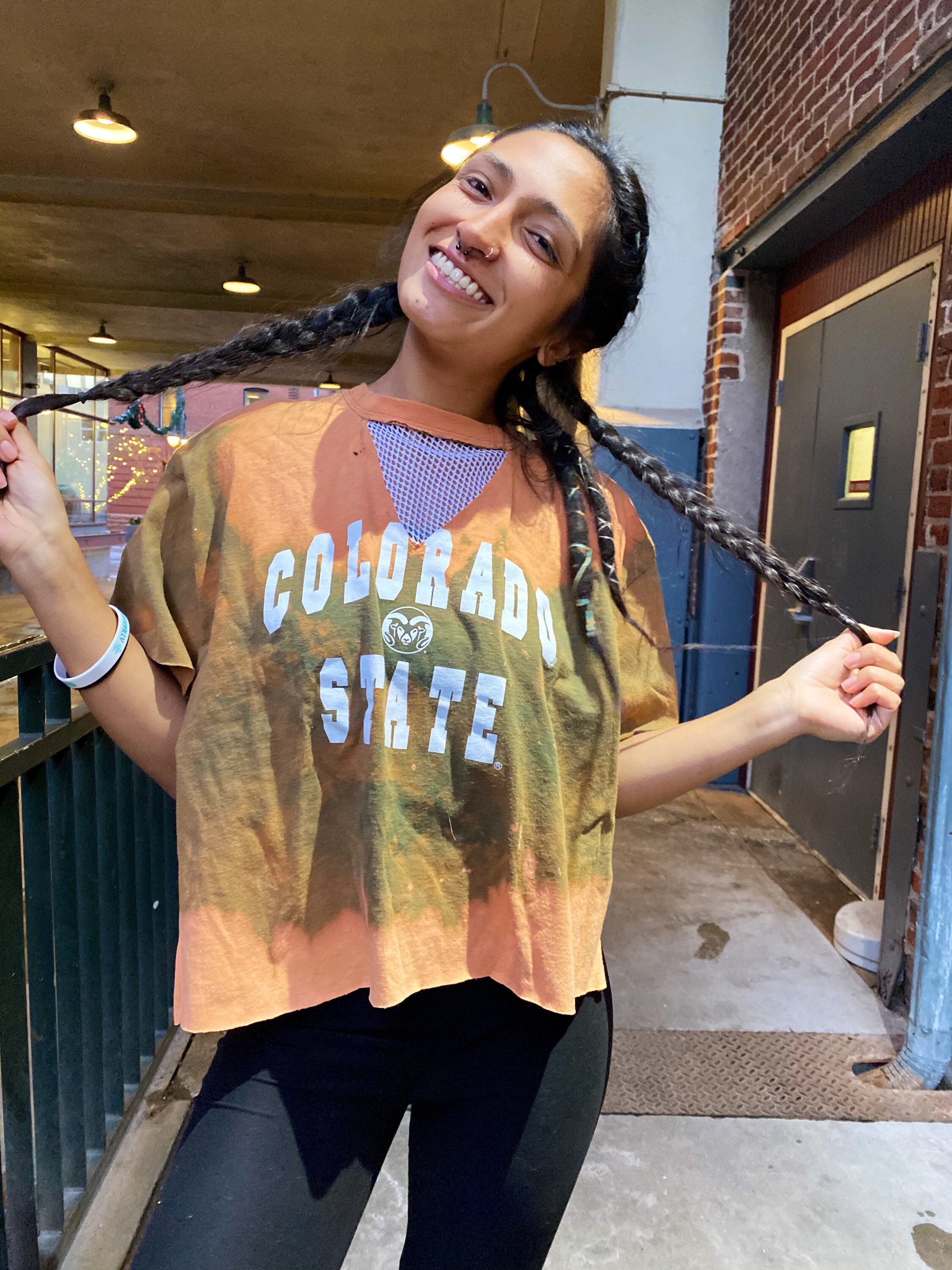 Colorado State Shirt, State, Rams, College Tshirt, Mesh, Mesh Details, Rams Bleached