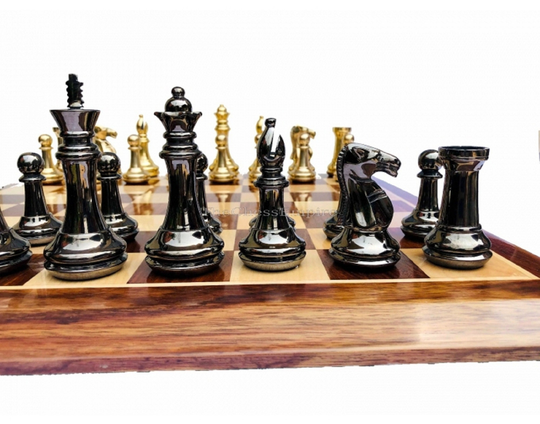 Exclusive Brass Staunton Chess Pieces 4" King Metal Set OnlyThe Chess Empire