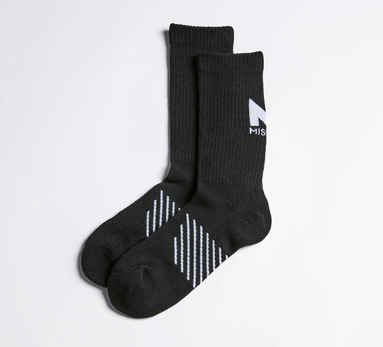 Mission Unisex Cotton Blend Crew Socks (Size 8 To 12) in Black | 111028