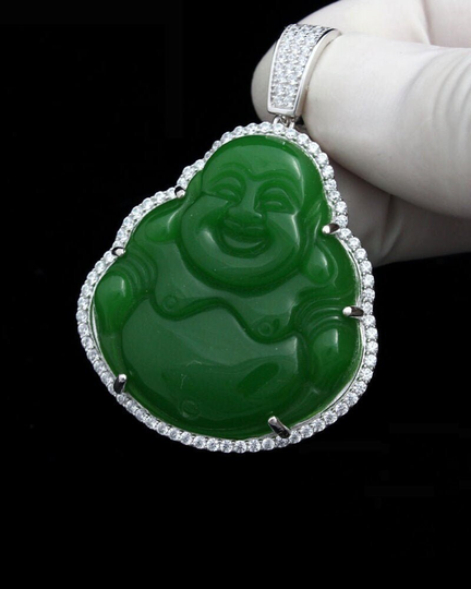 Iced Out Custom 925 Sterling Silver 3D Buddha Religious Harm Pendant /Gift For Him/Gift Her Jewelry Free Shipping