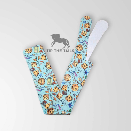 Blue Dice Equine Tail Bag, Horse & Pony Bags, Equestrian Tack, Board Game Nerdy Tailbag, Lycra Bags [Tip The Tails]