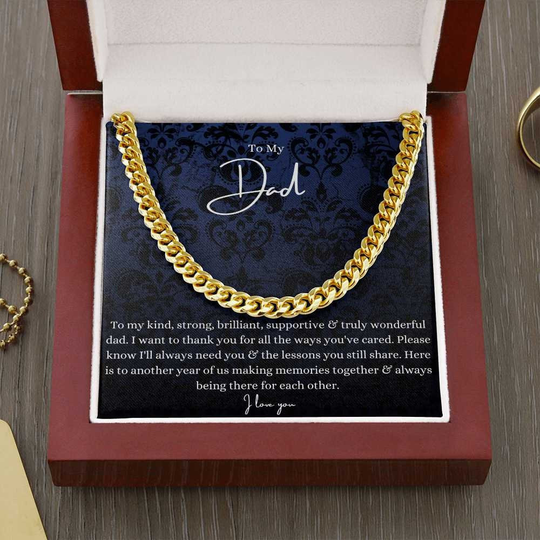 To My Dad Cuban Chain Christmas Gift For From Daughter/Son Father Fathers Day Daddy Birthday Gifts Daughter Son