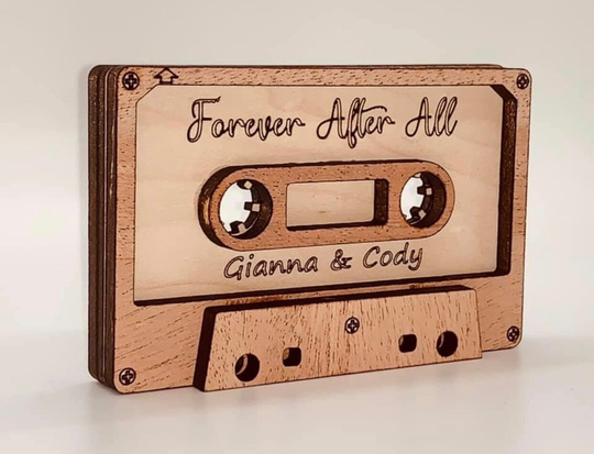 Valentines Gift, Retro Cassette Tape Personalized, Wood Tape, Mix Gift For Wife, Girlfriend